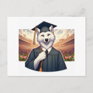 Invitation Carte Postale Loup diplômé