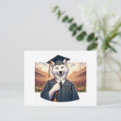 Invitation Carte Postale Loup diplômé (Debout devant)
