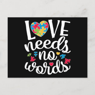 Invitation Carte Postale Love Needs No Words