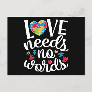 Invitation Carte Postale Love Needs No Words