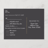 Invitation Carte Postale Lumières scintillantes Mariage moderne gris romant (Dos)