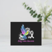 Invitation Carte Postale Lung Awareness Pearl Ribbon (Debout devant)