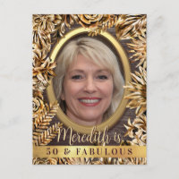 Luxury Gold Floral Photo personnalisée 50 Et Fabul