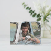 Invitation Carte Postale Lycée Photo Graduation Party Grunge Brown (Debout devant)