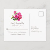 Invitation Carte Postale Magenta Wild Roses RSVP (Dos)