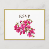 Invitation Carte Postale Magenta Wild Roses RSVP (Devant)