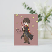Invitation Carte Postale Magical HARRY POTTER™ Watercolor (Debout devant)
