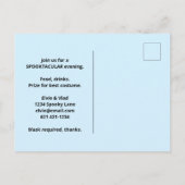 Invitation Carte Postale Maison hantée éffrayante avec tempête de chauves-s (Dos)