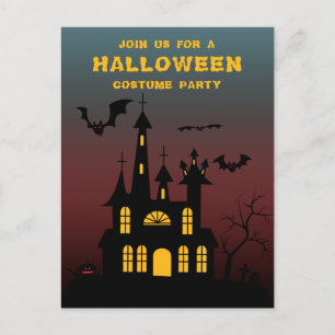 Invitation Carte Postale Maison hantée effrayante Soirée Halloween