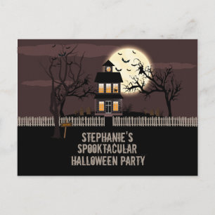 Invitation Carte Postale Maison haunted