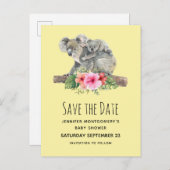 Invitation Carte Postale Maman & Bébé Koala Oears mignonne aquarelle STD (Devant / Derrière)