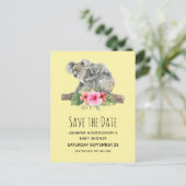 Invitation Carte Postale Maman & Bébé Koala Oears mignonne aquarelle STD (Debout devant)