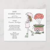 Invitation Carte Postale Maman Enceinte 3e bébé Sprinkle Douche par courrie (Devant)