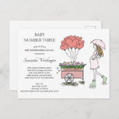 Invitation Carte Postale Maman Enceinte Bébé Sprinkel Douche Par Courrier (Devant / Derrière)