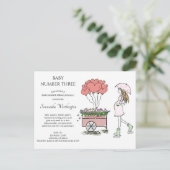 Invitation Carte Postale Maman Enceinte Bébé Sprinkel Douche Par Courrier (Debout devant)