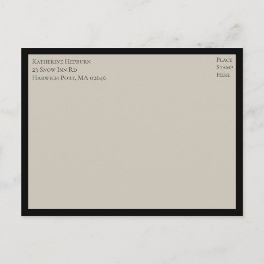 Invitation Carte Postale Mandala Boho Indian Elegant Noir Mariage RSVP (Dos)