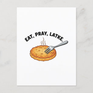 Invitation Carte Postale Manger Prie Latke Amoureux de Latke Hanukka Juif
