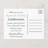 Invitation Carte Postale Mangez, buvez C'est mon 18e anniversaire Invitatio (Dos)