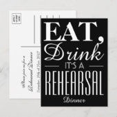 Invitation Carte Postale Mangez, buvez C'est un dîner de répétition (Devant / Derrière)
