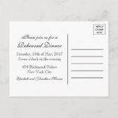 Invitation Carte Postale Mangez, buvez C'est un dîner de répétition (Dos)