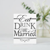 Invitation Carte Postale Mangez, buvez et soyez mariés (Debout devant)