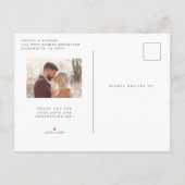 Invitation Carte Postale Marbre et or rose Calligraphie L'amour est patient (Dos)