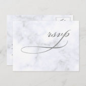 Invitation Carte Postale Marbre mariage rsvp (Devant / Derrière)