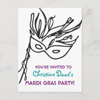 Invitation Carte Postale Mardi Gras !