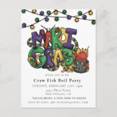 Invitation Carte Postale Mardi Gras Crawfish Boil Party Masquerade (Devant)