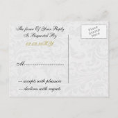 Invitation Carte Postale Mariage à boucle diamante jaune gris FAUX (Dos)