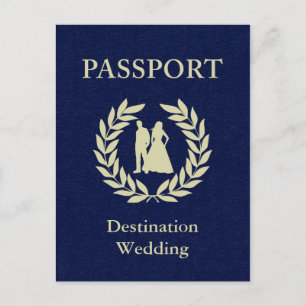 Invitation Carte Postale mariage à destination passeport