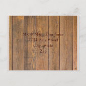 Invitation Carte Postale Mariage à l'anglaise rustique de style campagnard (Dos)