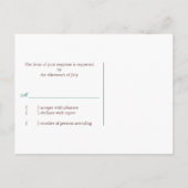 Invitation Carte Postale Mariage à thème Arbre blanc RSVP (Dos)