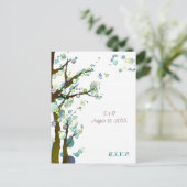 Invitation Carte Postale Mariage à thème Arbre blanc RSVP (Debout devant)