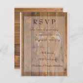 Invitation Carte Postale Mariage à Thème Rustique Ange des Ailes (Devant / Derrière)