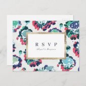 Invitation Carte Postale Mariage abstrait vert classique moderne RSVP (Devant / Derrière)