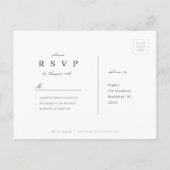 Invitation Carte Postale Mariage abstrait vert classique moderne RSVP (Dos)