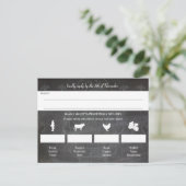 Invitation Carte Postale Mariage Ardoise Pot Mason Bleu Rustique (Debout devant)
