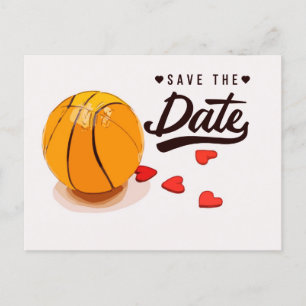 Invitation Carte Postale Mariage Basket-ball Enregistrer la Date