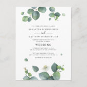 Invitation Carte Postale Mariage botanique Eucalyptus Greenery (Devant)