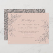 Invitation Carte Postale Mariage botanique simple dessiné à la main (Devant / Derrière)