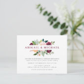 Invitation Carte Postale Mariage Bouquet simple Blush & Burgundy (Debout devant)