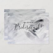 Invitation Carte Postale Mariage Bridesmaid | Blancs peintures (Devant / Derrière)