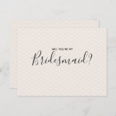 Invitation Carte Postale Mariage Bridesmaid | Élégant Motif rose blanc (Devant / Derrière)