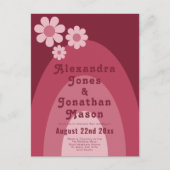 Invitation Carte Postale Mariage budget moderne Retro Daisy Arch rose (Devant)