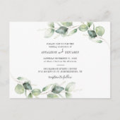 Invitation Carte Postale Mariage campagnard botanique Eucalyptus Foliage (Devant)