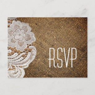 Invitation Carte Postale mariage campagnard de l'ouest rustique burlap et d