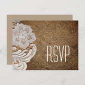 Invitation Carte Postale mariage campagnard de l'ouest rustique burlap et d (Devant / Derrière)