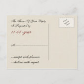 Invitation Carte Postale Mariage campagnard en dentelle rouge rustique (Dos)