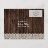 Invitation Carte Postale Mariage campagnard photo rustique en couple RSVP (Dos)